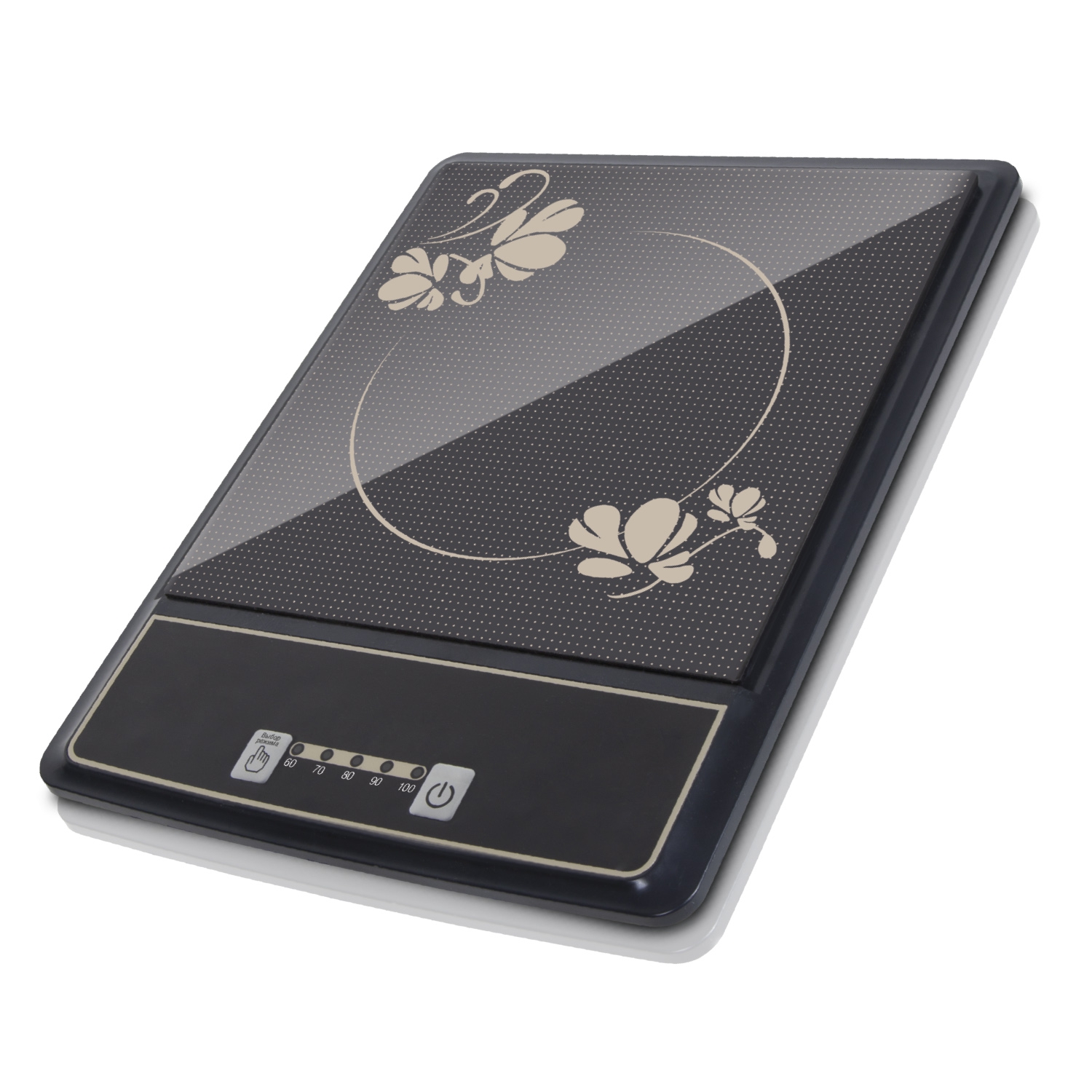 Компактная индукционная плита (220В, 1.6 кВт, 1 конфорка, 5 реж., кнопки)