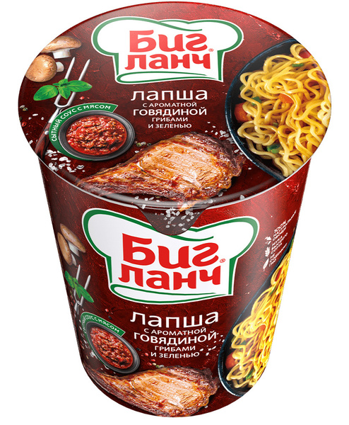 Лапша "Биг Ланч" 100гр. говядина с грибами и зеленью