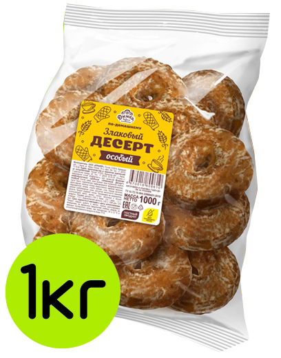 Изделия хлебобулочные сдобные Злаковый Десерт особый 1 кг, ООО "КРЕКЕР"