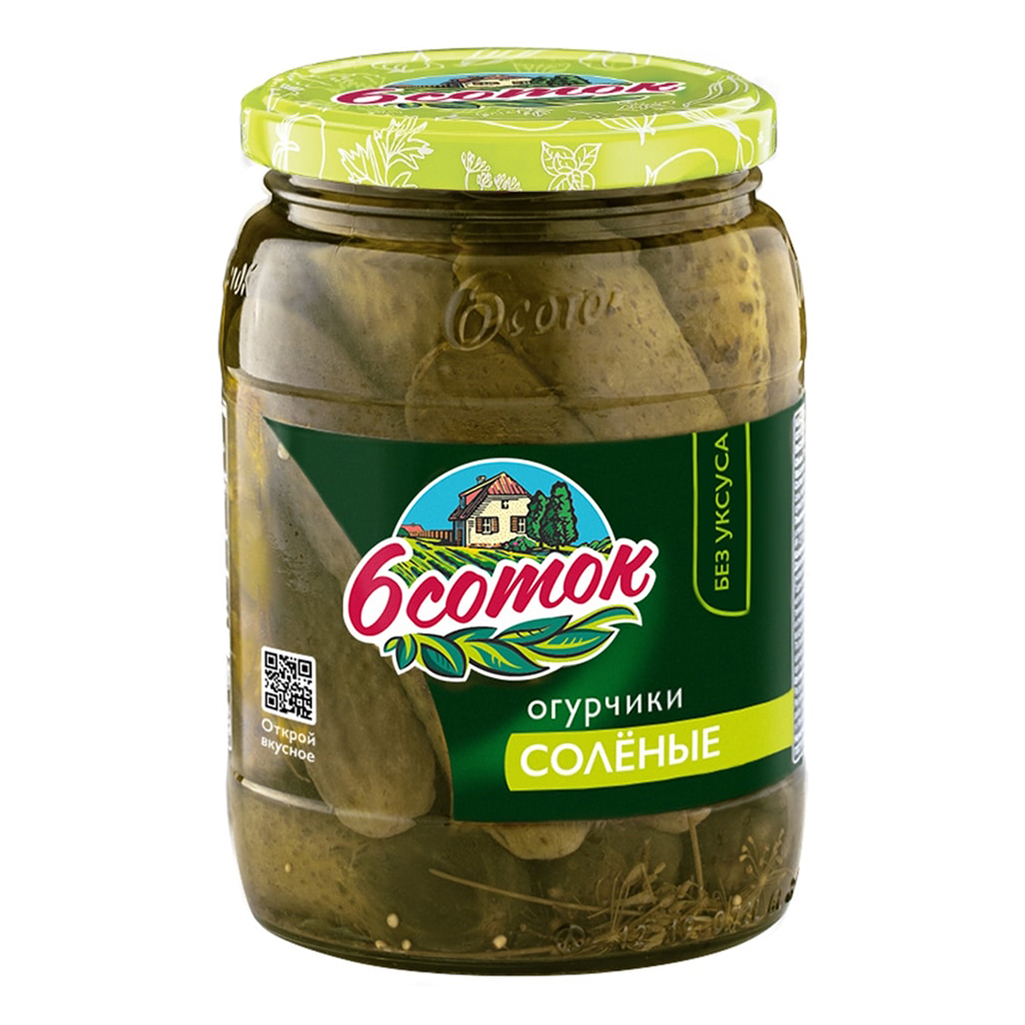 Огурцы соленые "Шесть соток" 720мл