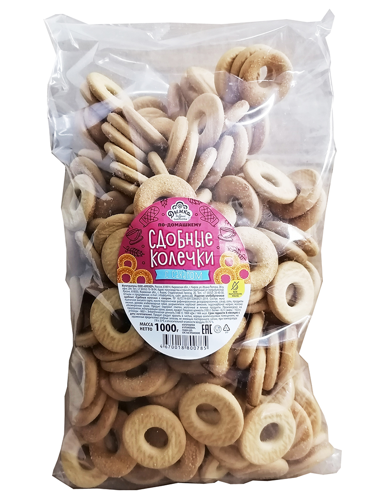 Х/Б сдобные "Сдобные колечки" с сахаром 1000г КРЕКЕР