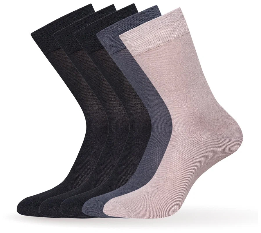 Носки муж.5 пар, классика, 78 % хл, 18% полиестр, 4% эластан р.39 46