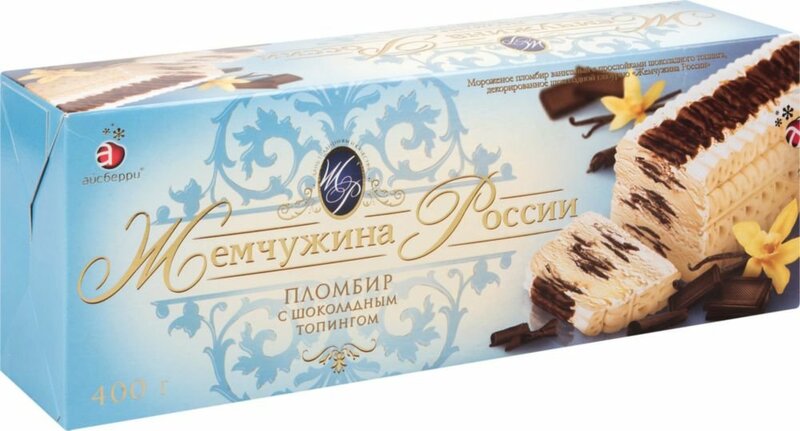 Мороженое рулет "Жемчужина России" пломбир мдж 12% ГОСТ 400гр ТД Айсберри