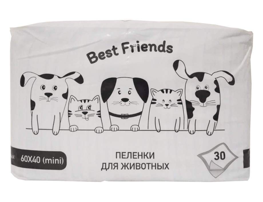 Пеленки впитывающие для животных 30шт размер 60х40см ООО Хайджин текнолоджиз