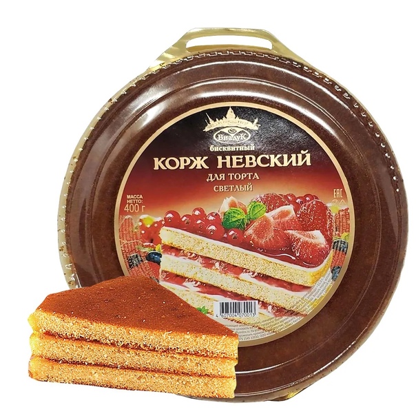 Корж Невский бискв.д/торта св.400г АБ Питер