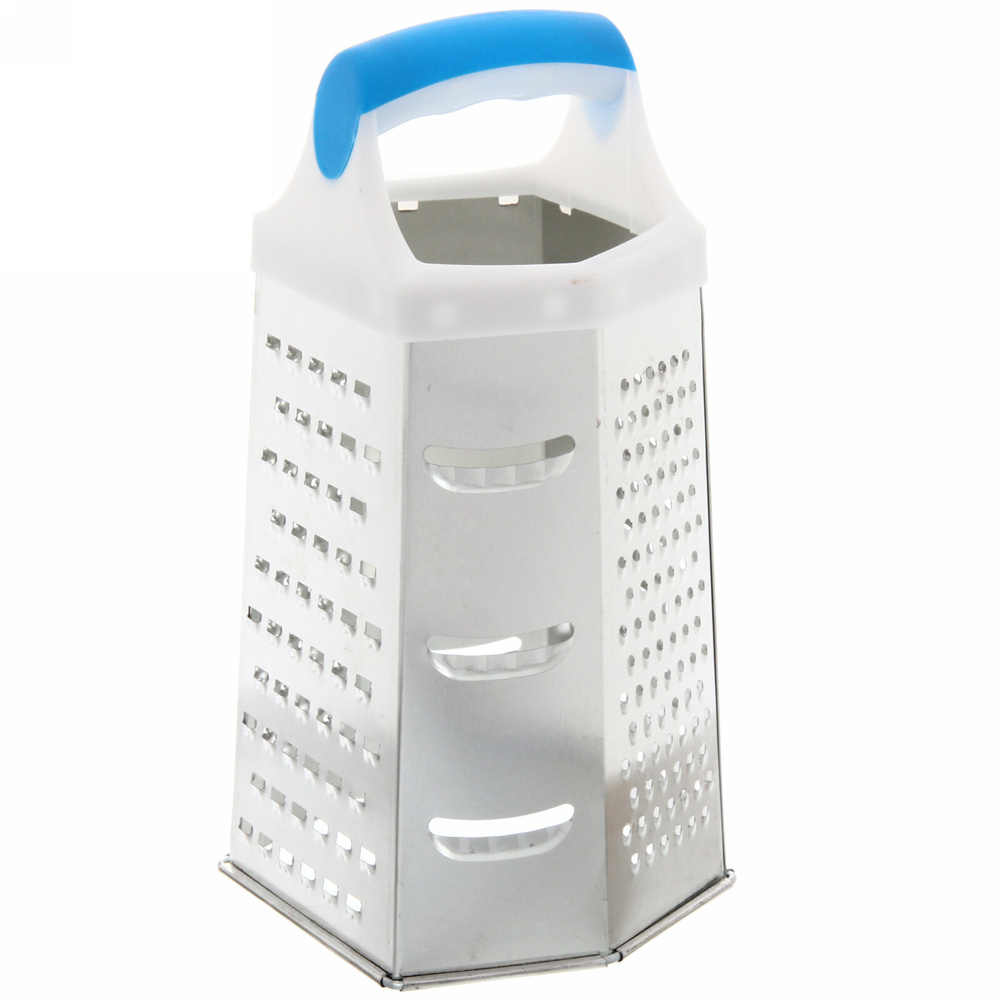 Терка шестигранная, нержавеющая сталь, пластик 11,5*10,5*22 см