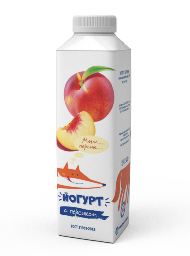 Йогурт ГОСТ 500г. Клубника/персик 2,5% Галактика