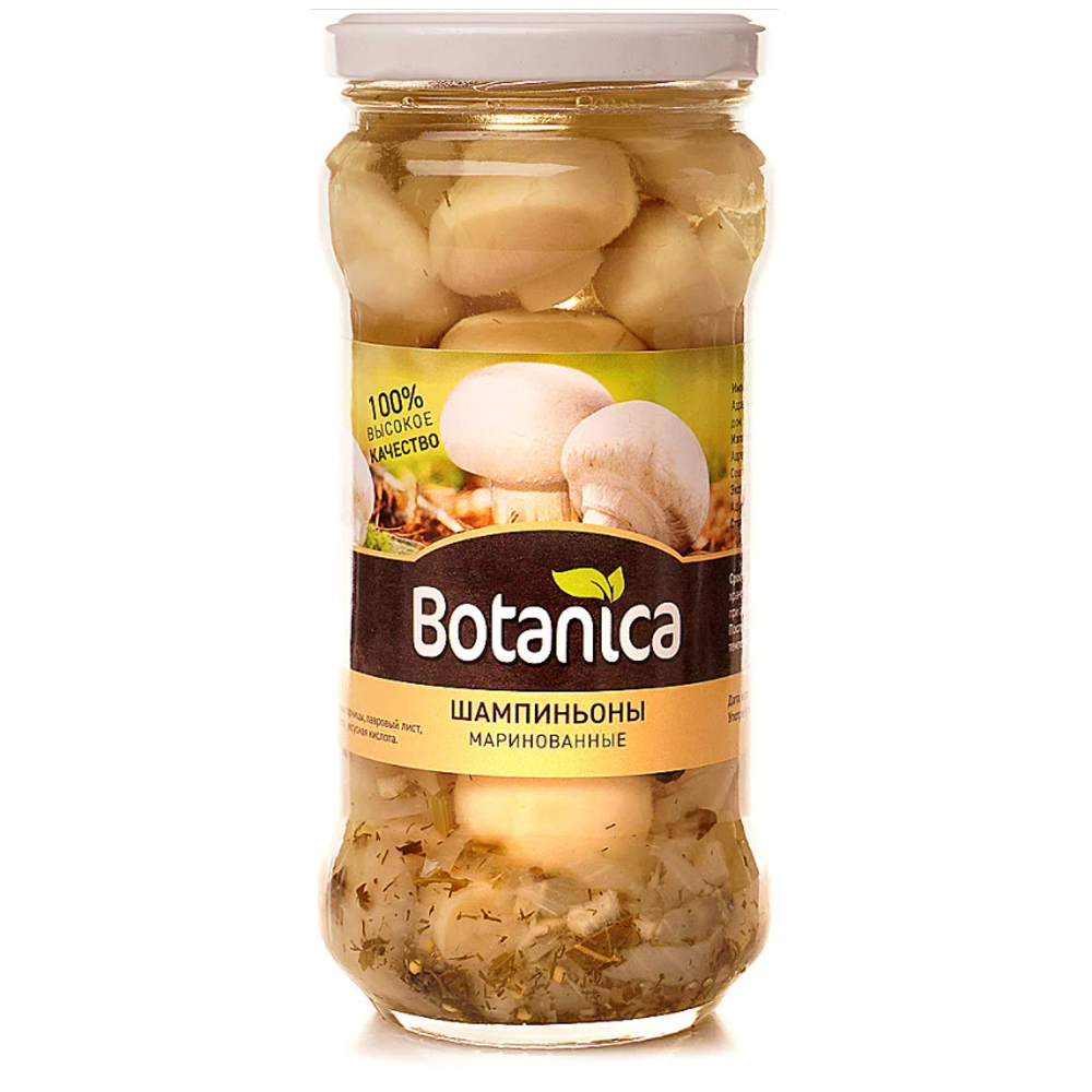 Грибы шампиньоны маринованные Botanica 370мл ст/б