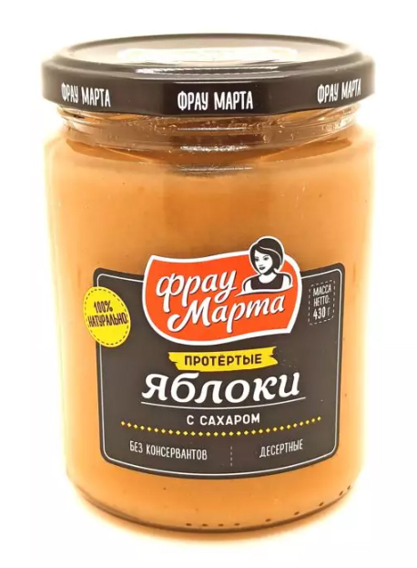 Яблоки протертые с сахаром 430гр Фрау Марта