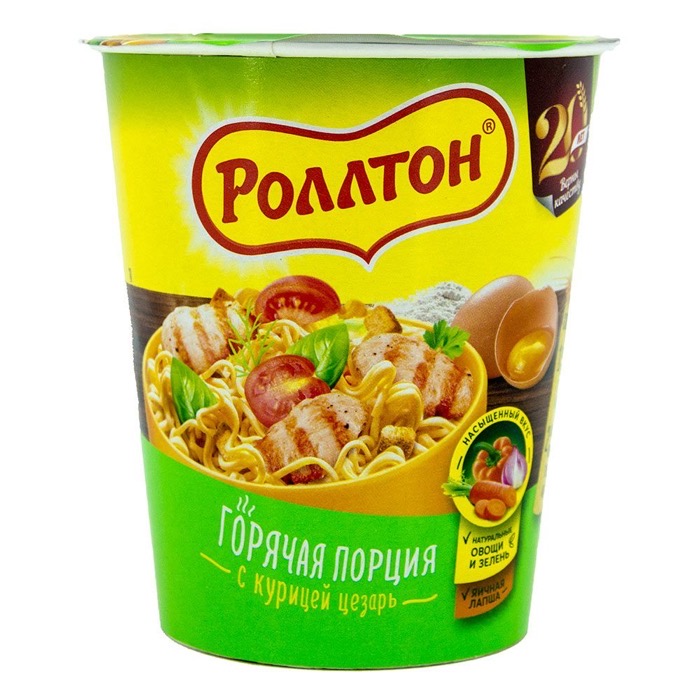 Лапша б/п "Роллтон" стакан 70 г (курица цезарь)