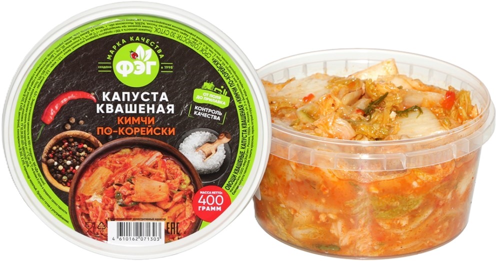Капуста квашенная КИМЧИ ПО КОРЕЙСКИ 400 гр ООО "ФерЭльГам"