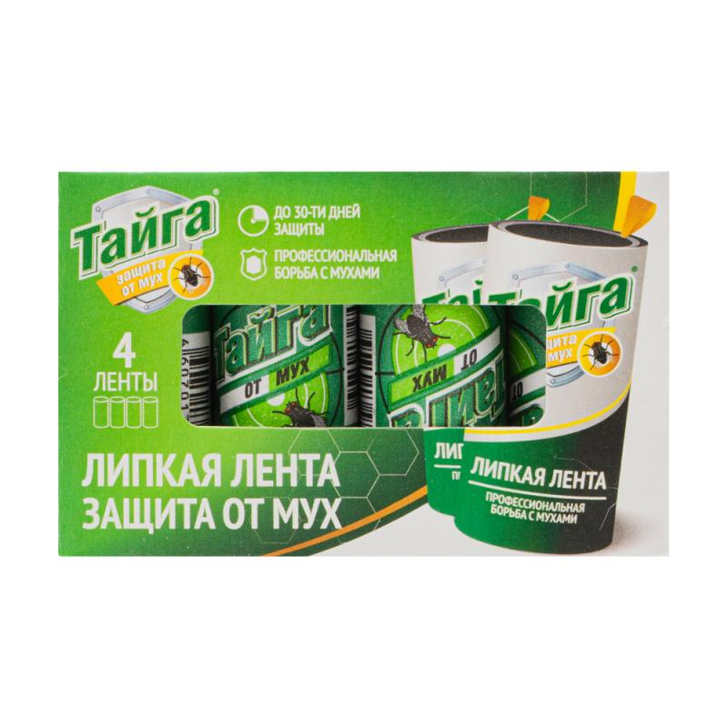 Тайга Хит! Липкая лента от мух в коробочке 4шт