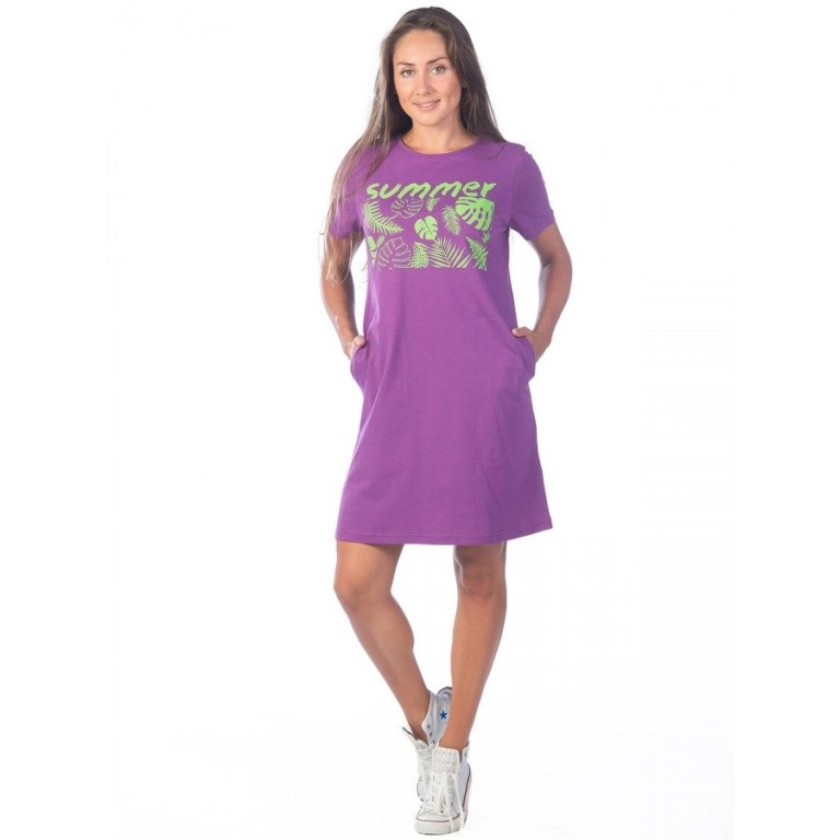 Платье женское с коротким , ¾ рукавом с принтом 100% хлопок размер 46 по 58 