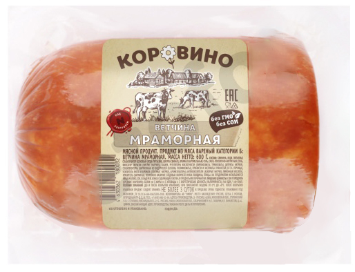 Продукт мясной Праздничная Мраморная 600гр. Коровино ОМПК АО (производитель)