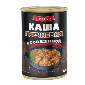Каша гречневая с гов. "Гипар" ГОСТ 340гр ж/б ВМП ООО (производитель)