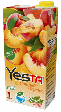 Сок натуральный 100% яблоко персик Yesta 1л ООО ЯКАИБН