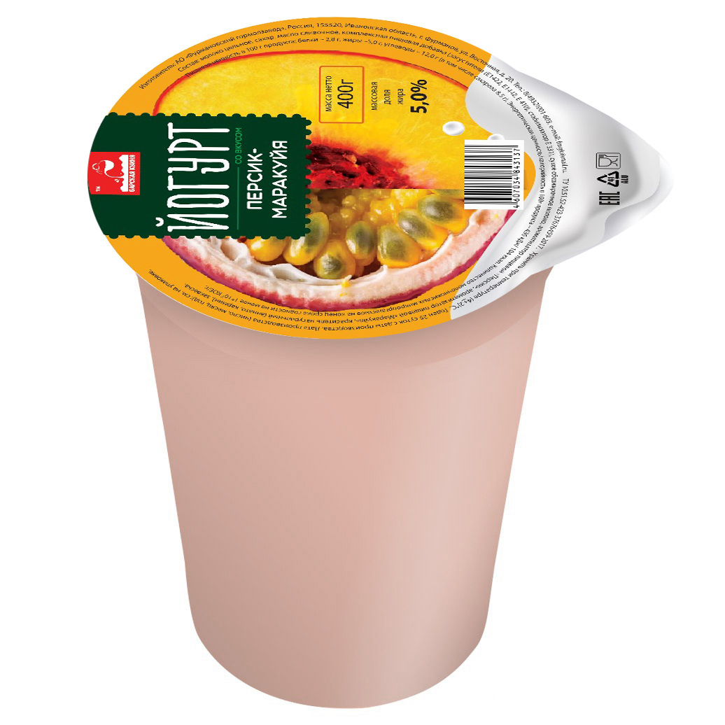  Продукт раст. йогуртный ТМ «Барская кухня» МДЖ 5%, 400 г, ЗМЖ АО «Фурмановский ГМЗ»