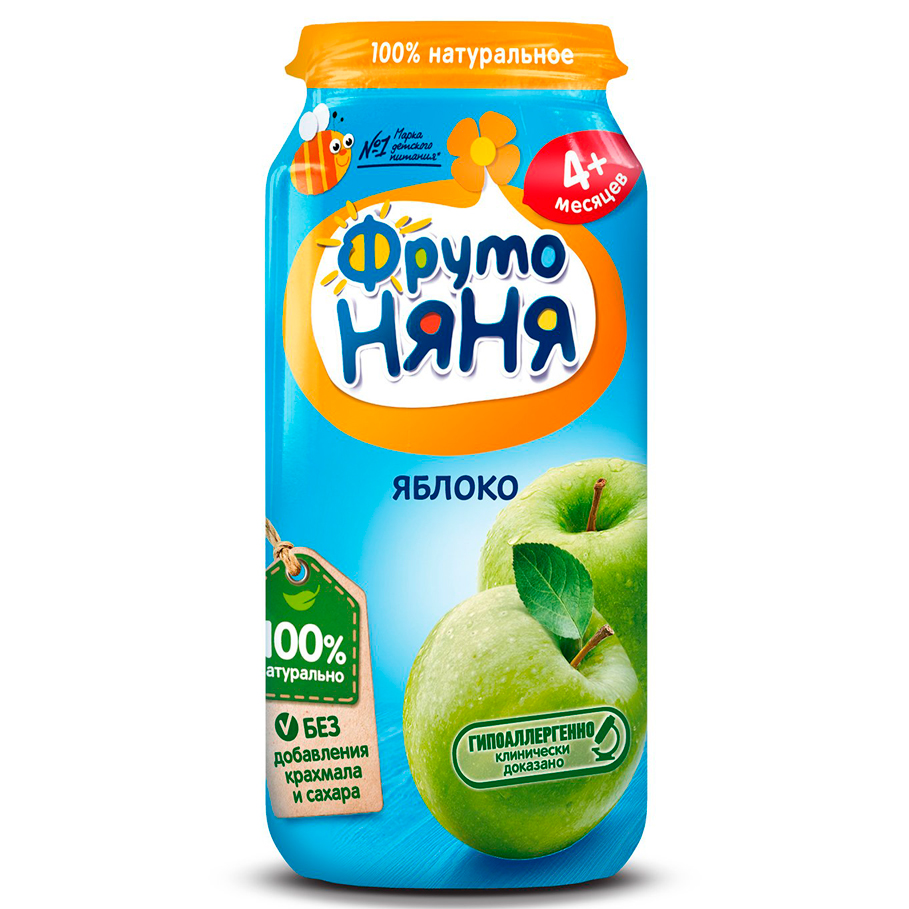 Пюре "Фрутоняня" Яблоко натуральное 250 гр. стекло