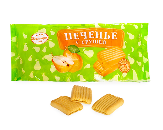 Печенье сдобное с начинкой "С грушей" /"С клубникой" 1кг "Брянконфи"
