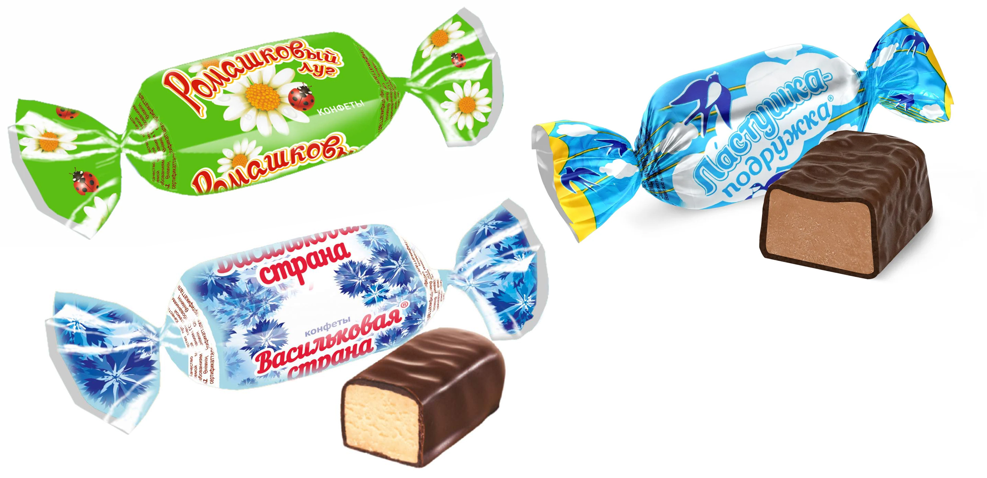 МИКС №3 Набор конфет Васильковая страна_Ластушка подрушка_Морские сормовск_Ромашковый луг 500г