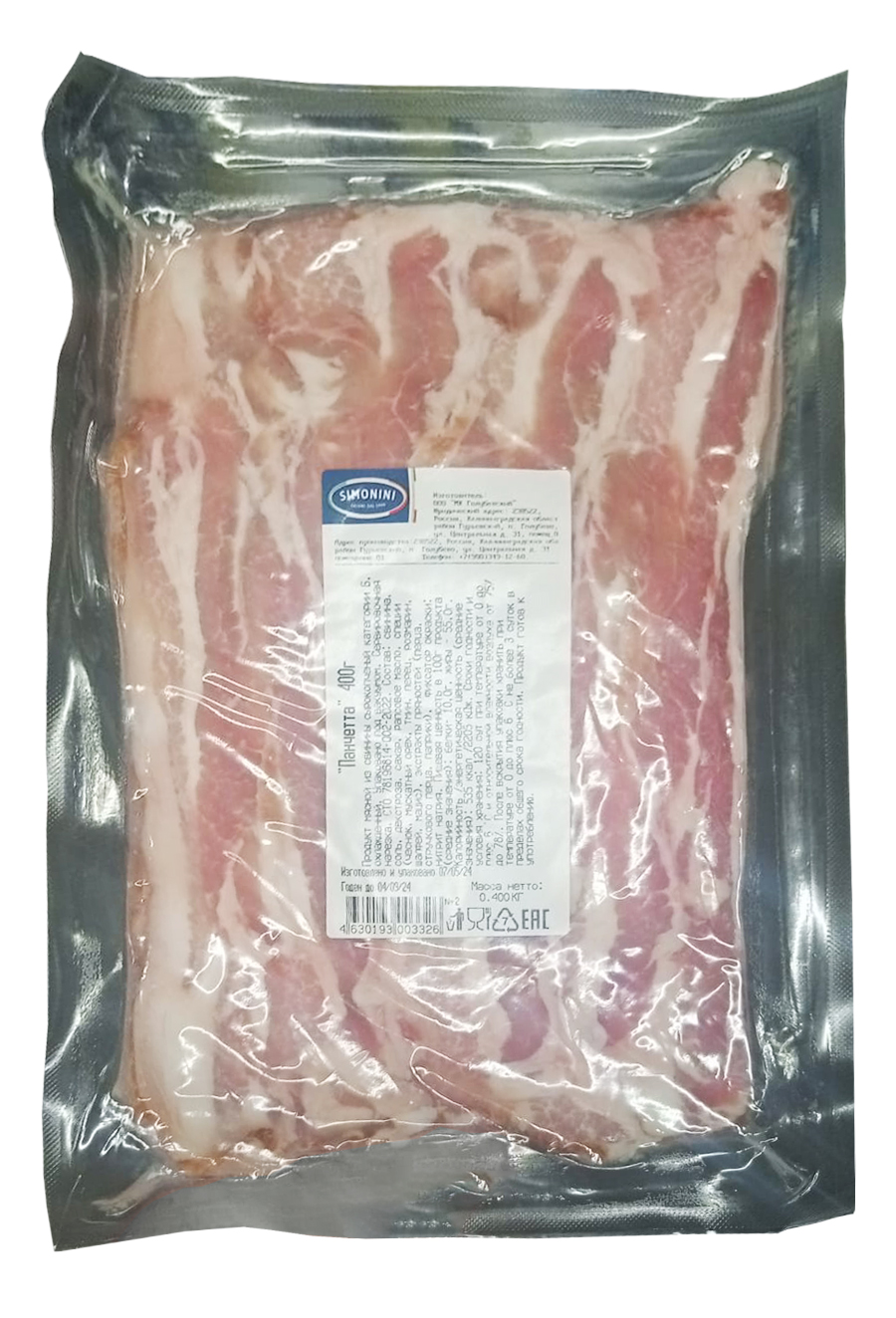 Продукт мясной из свинины с/к кат. Б "Панчетта" 400г