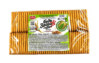 Крекер "Будь здоров!" с отрубями фас. 430 г АО "Кондитерская Фабрика "БЕЛО