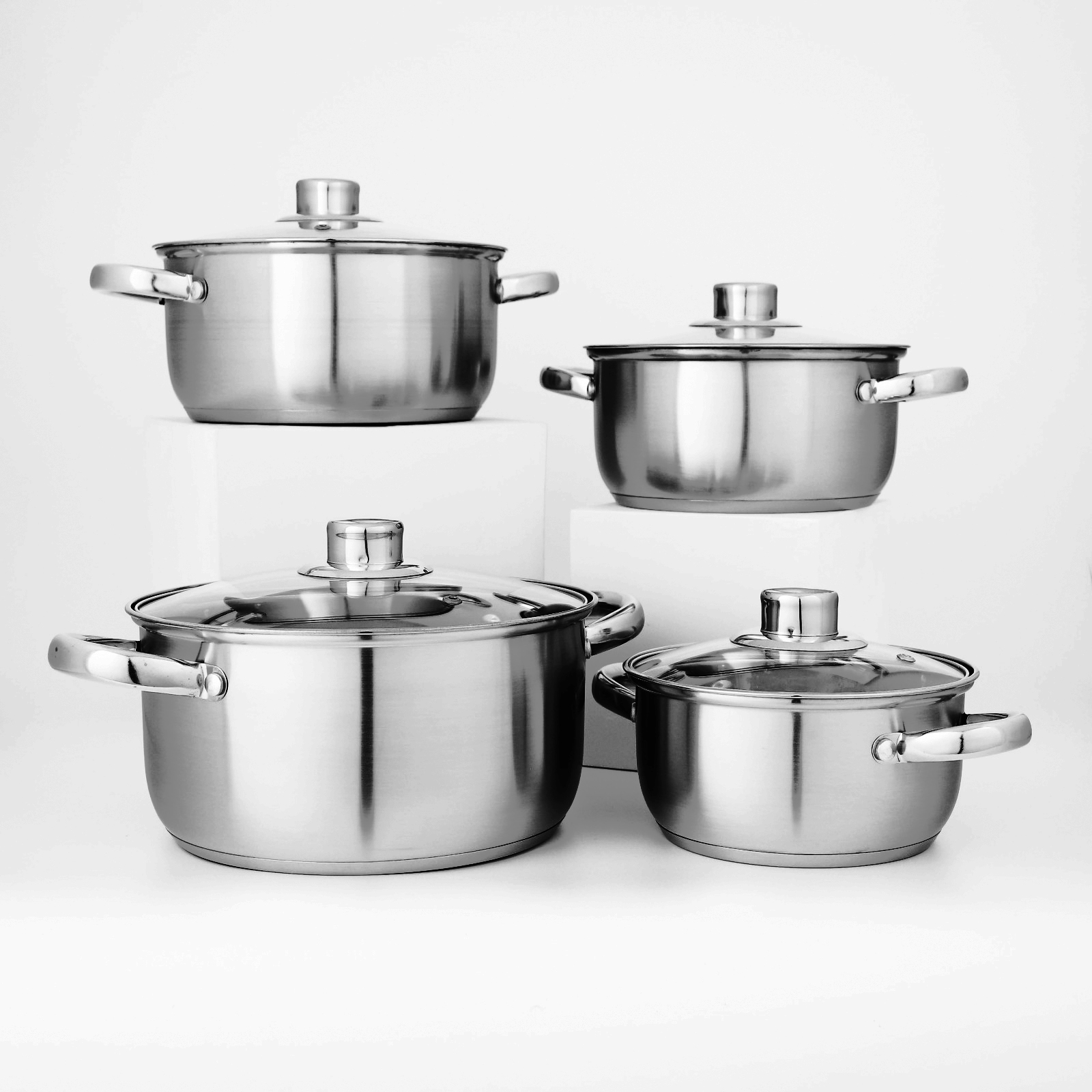 Набор кастрюль с крышками из нержавеющей стали 4,5л 2 л, толщина стали 0,4 мм нжс 410