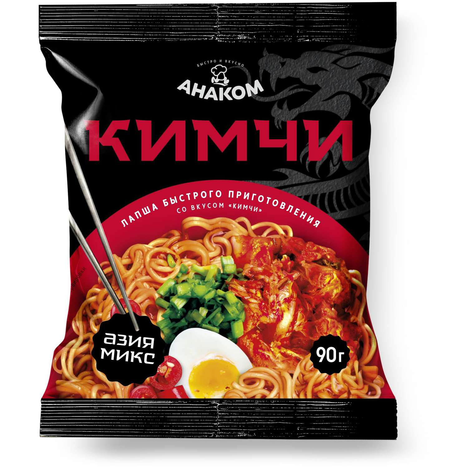 Лапша бп АЗИЯ МИКС со вкусом Кимчи 90г м/у, Импрод