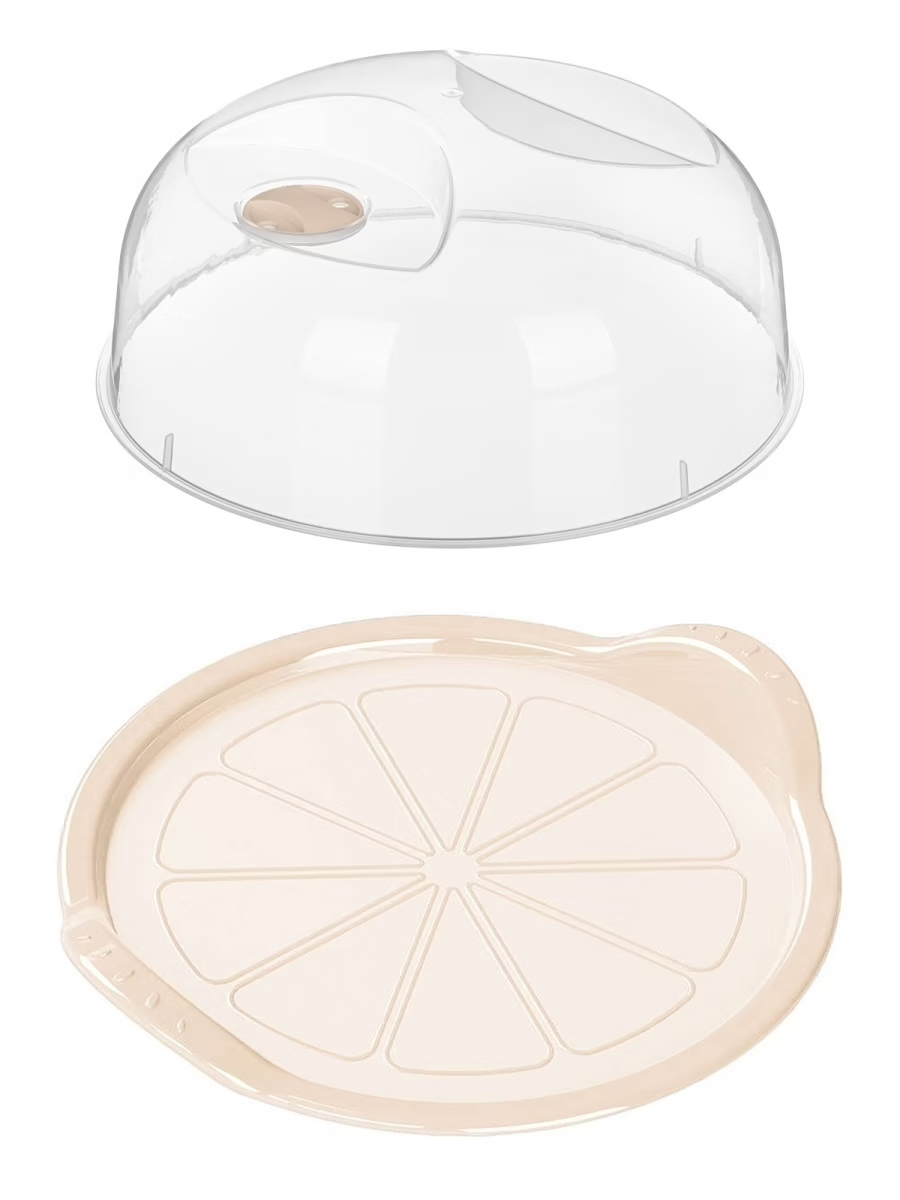 Подставка блюдо (28,4 см.) с крышкой для холодильника и СВЧ