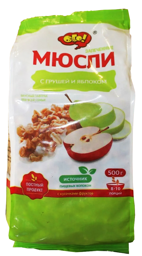 Мюсли запеченные с грушей и яблоком "ОГО!" 500г ООО "Эверест"