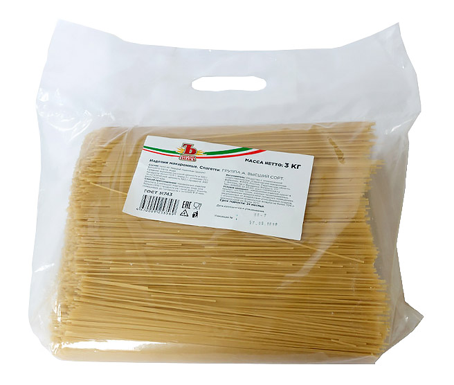 Макаронные изделия Спагетти "Твердый знак" гр А в/с 3кг