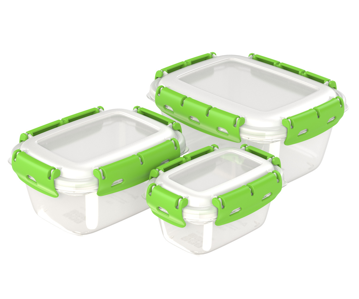 Набор контейнеров герметичных №4 (ланч боксы, 3шт) (0,8л 1,5л 2,5л)