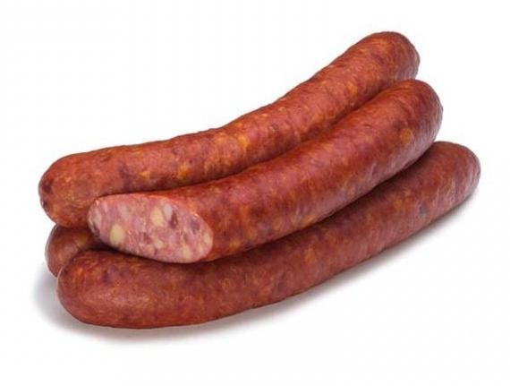 Колбаски п/к Пряные с сыром н/о (черева