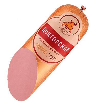 Колбаса вареная Докторская ГОСТ, кат А, белкозин, Сибирский стандарт, вес