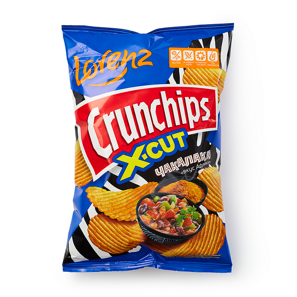Чипсы картофельные рифленые «Crunchips. X Cut» 70 гр. LORENZ