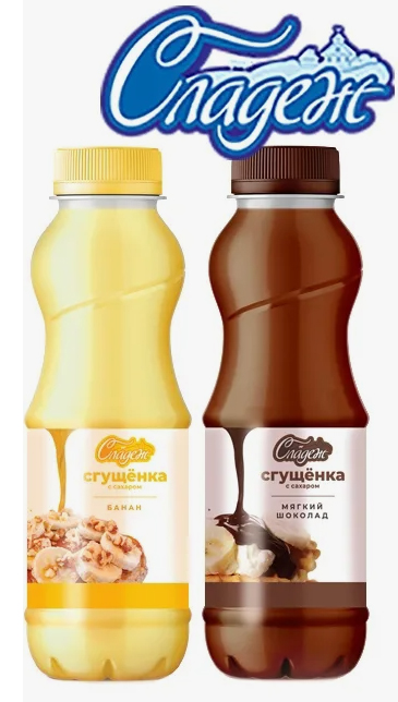 Продукт на молочной основе "сгущенка с сахаром со вкусом банана/мягкий шоколад" ПЭТ 500гр. Белмолпро