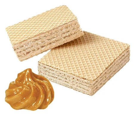 Вафли Атек с начинкой со вкусом варёной сгущенки 500г Русский хлеб