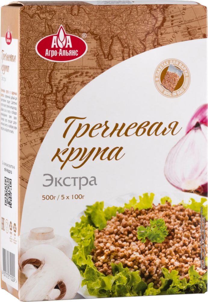 Крупа гречка в вар.пак 500гр АГРО АЛЬЯНС ООО 