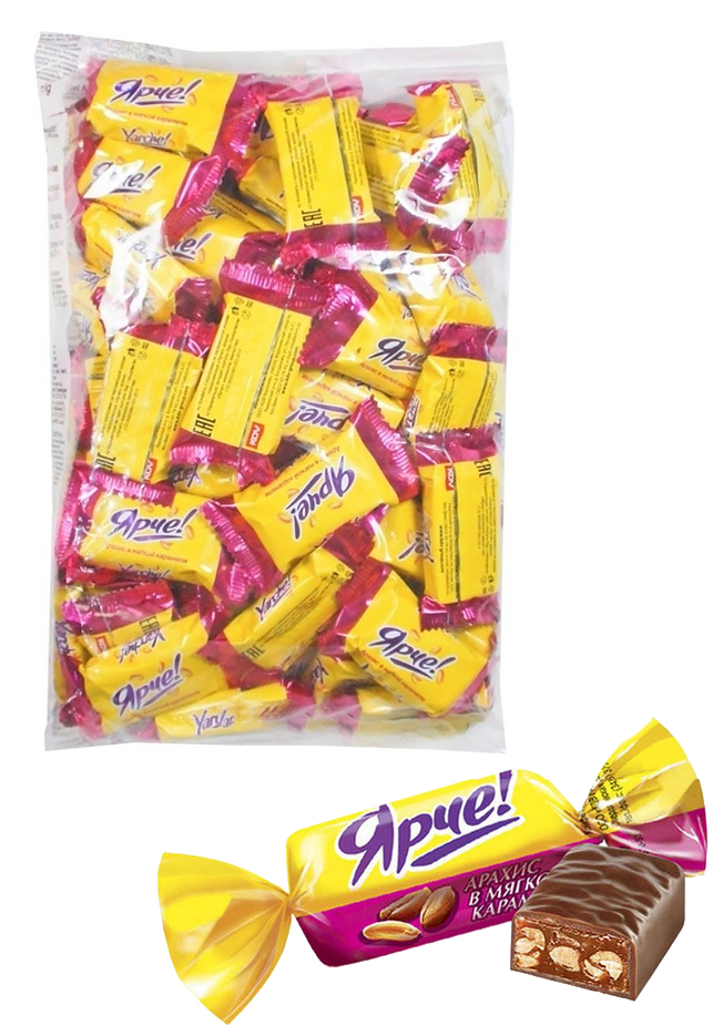 Конфеты "Ярче! Арахис и хрустящие шарики" 500гр. "КДВ Групп" ООО