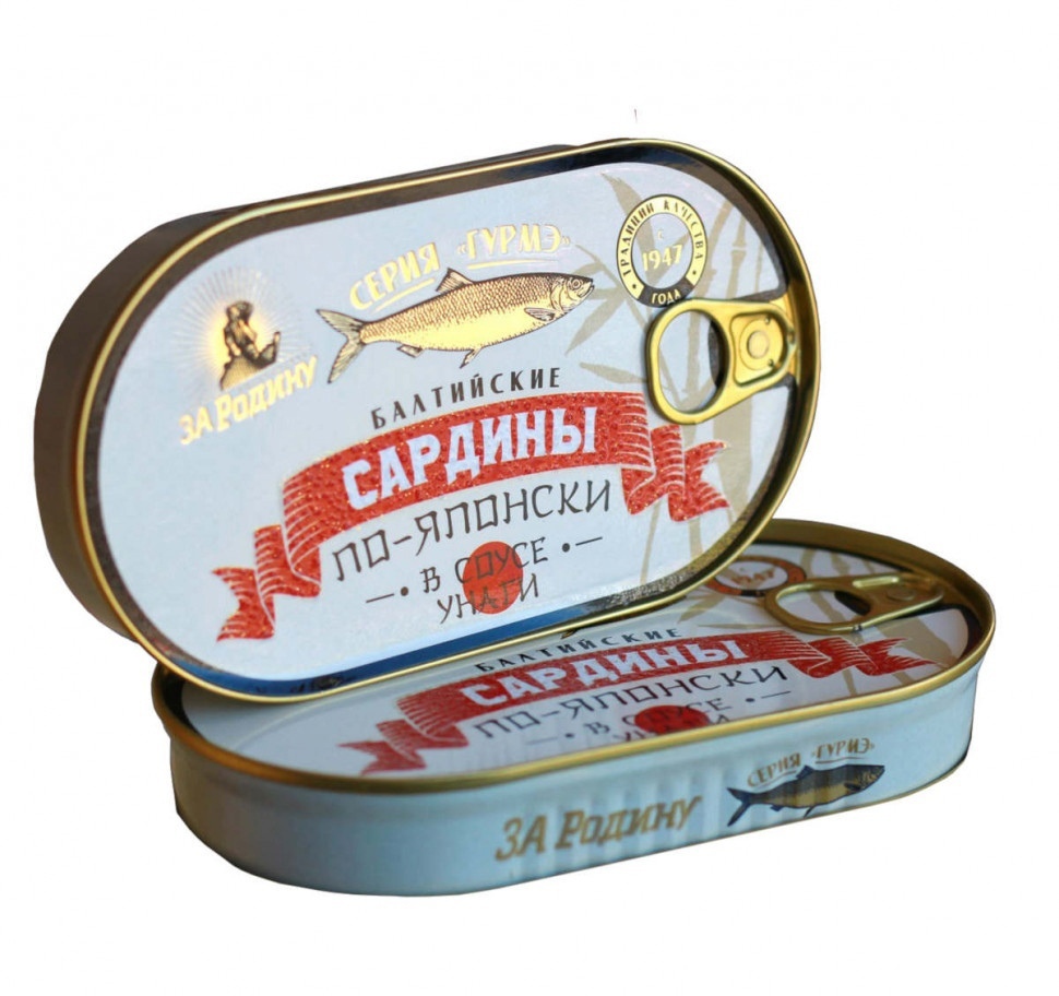 Сардины балтийские из салаки тушки обжаренной в соусе Унаги по японски 175 г ключ 