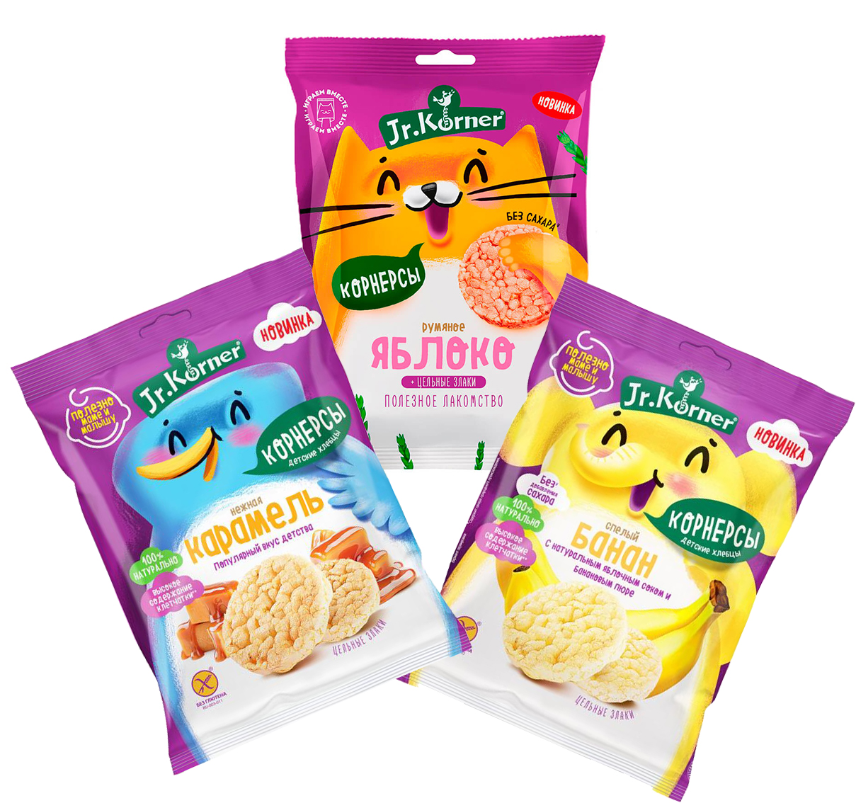 Хлебцы хрустящие Рисовые мини хлебцы "Карамельные"/с бананом/с яблочным соком 30гр. ОАО «Хлебпром»