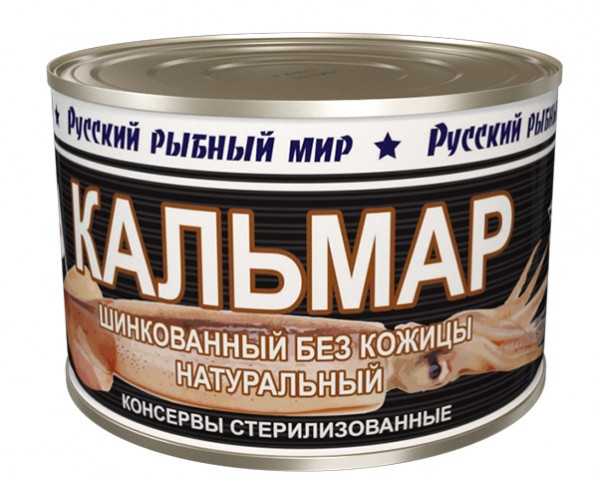 Кальмар натуральный 250гр/48 Русский Рыбный Мир