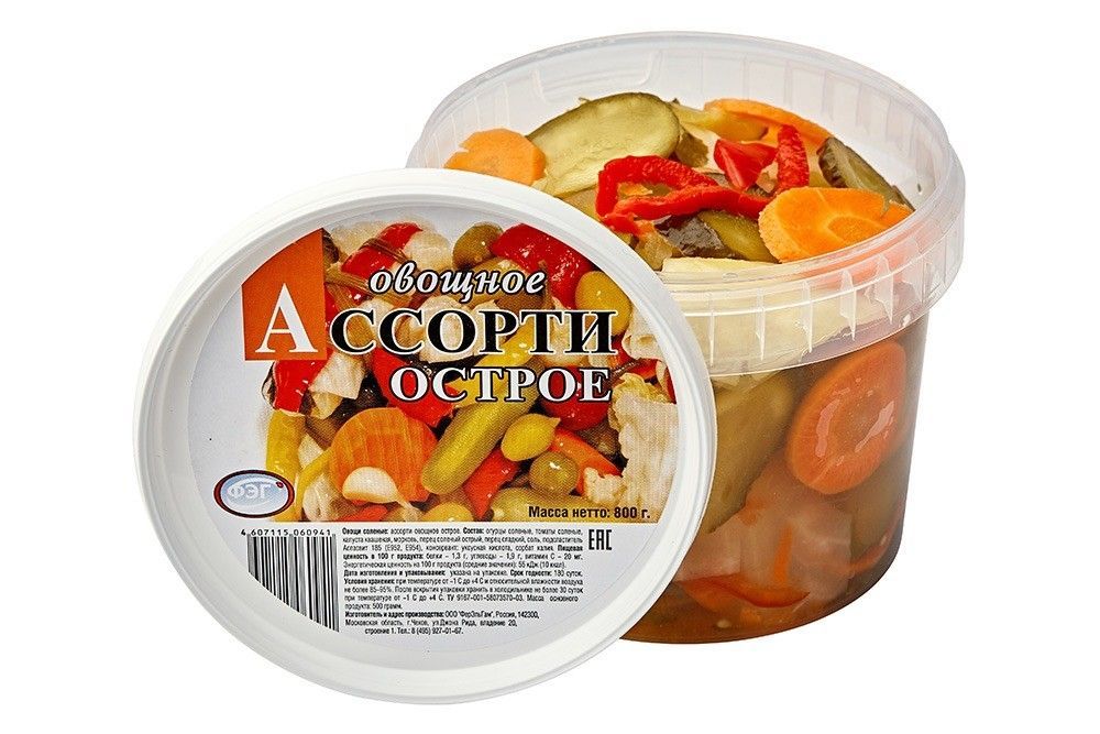 Ассорти овощное острое 800г ООО ФЭГ
