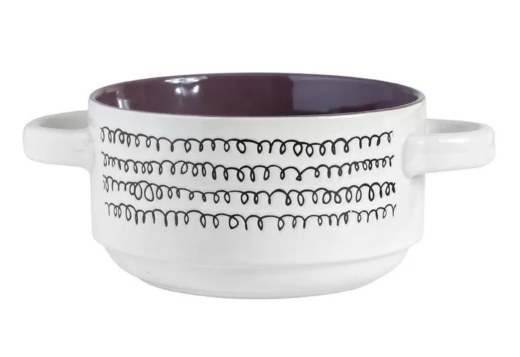 JEWEL Бульонница керамика 680 мл, d 14 см, с 2 мя ручками. Цвета в ассортименте