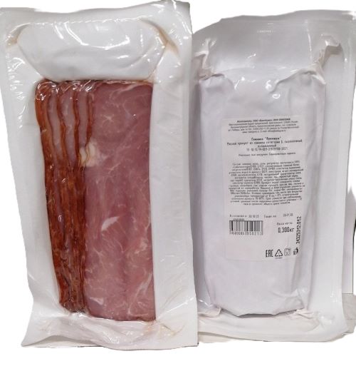 Слайсы мясные Свинина Премиум сырокопченые кат. Б охлажденные 0,35кг