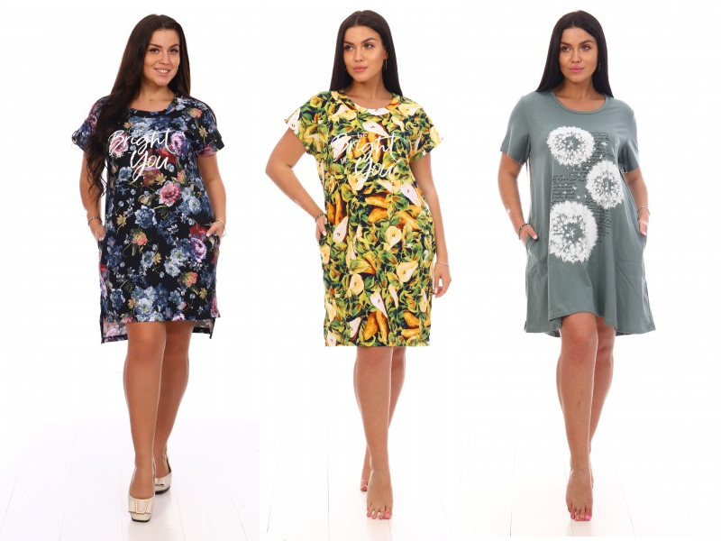 Туника женская домашняя с карманами 48 58р ИП Тараканов Евгений Николаеви