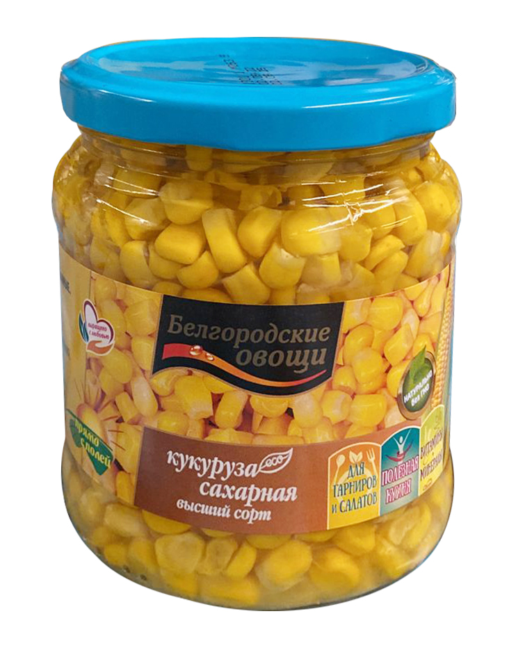 Кукуруза сахарная "Белгородксие овощи" ГОСТ (в\c) 520 мл\твист\ "Белгородские молочные продукты" О