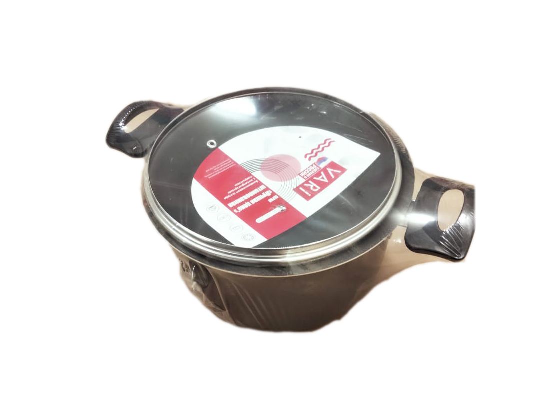 Кастрюля с антипригарным покрытием со стеклян.крышкой 3л