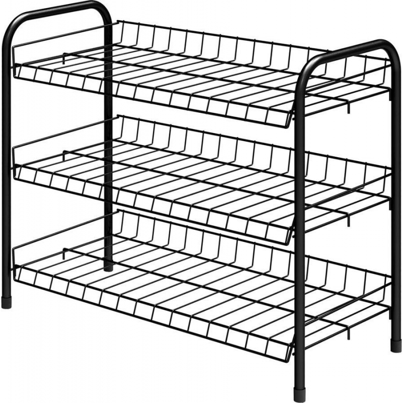 Полка д/обуви 3 х ярусная (52*28,5*50см, каркас металтруба 12мм, решетка\ярус 4мм, порошковое антик