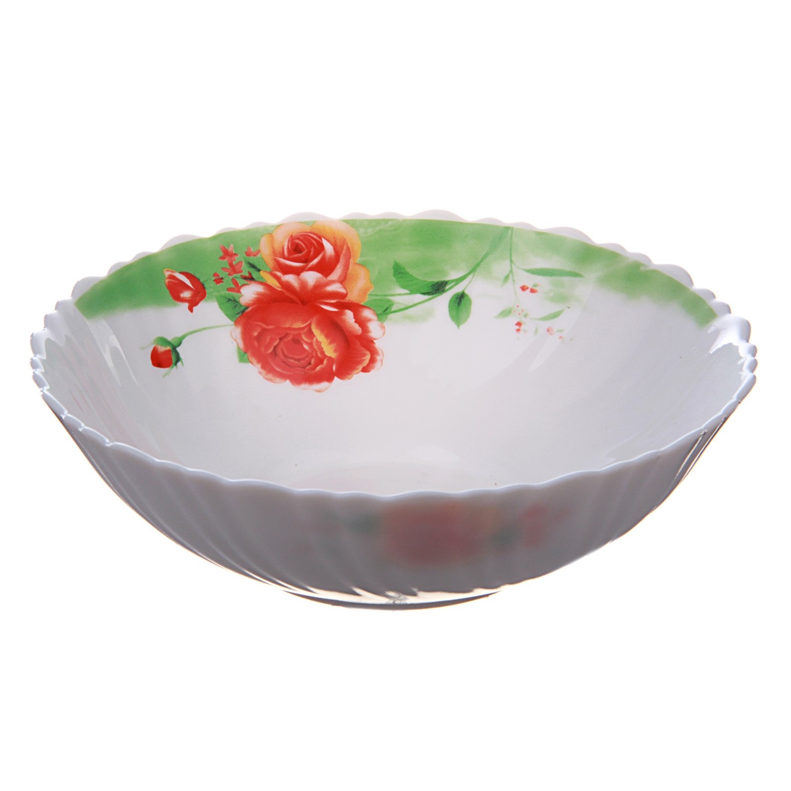 Салатник 18 см. Объем 1000 мл. Опаловое стекло с декором